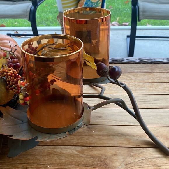 Nearly Natural Pumpkin, Artificial Fall Arrangement Candelabrum Decor - Picture 3 of 6